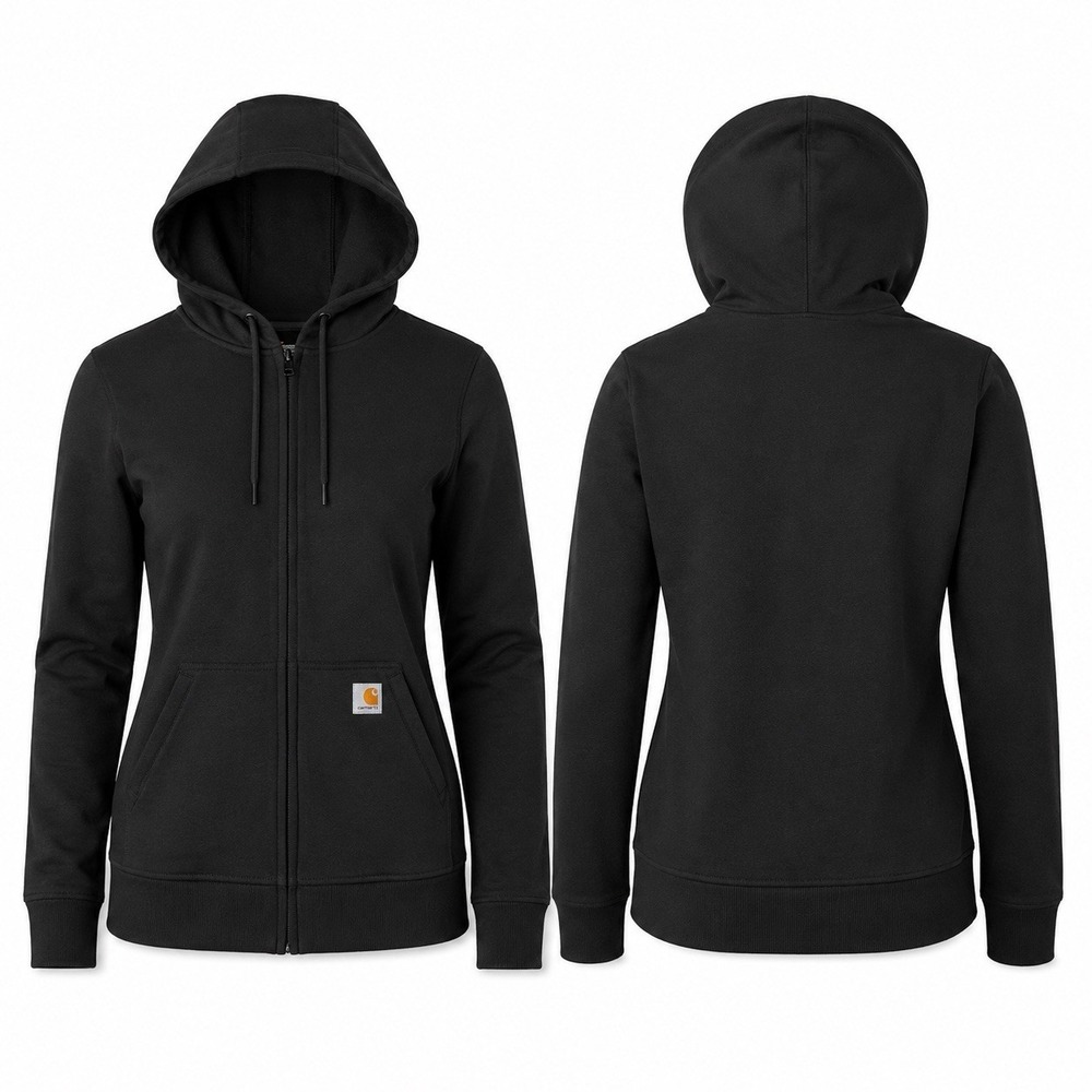 Carhartt For Women Full Zip Hoodie Black Size M 8-10 Cotton Blend NEW WK010